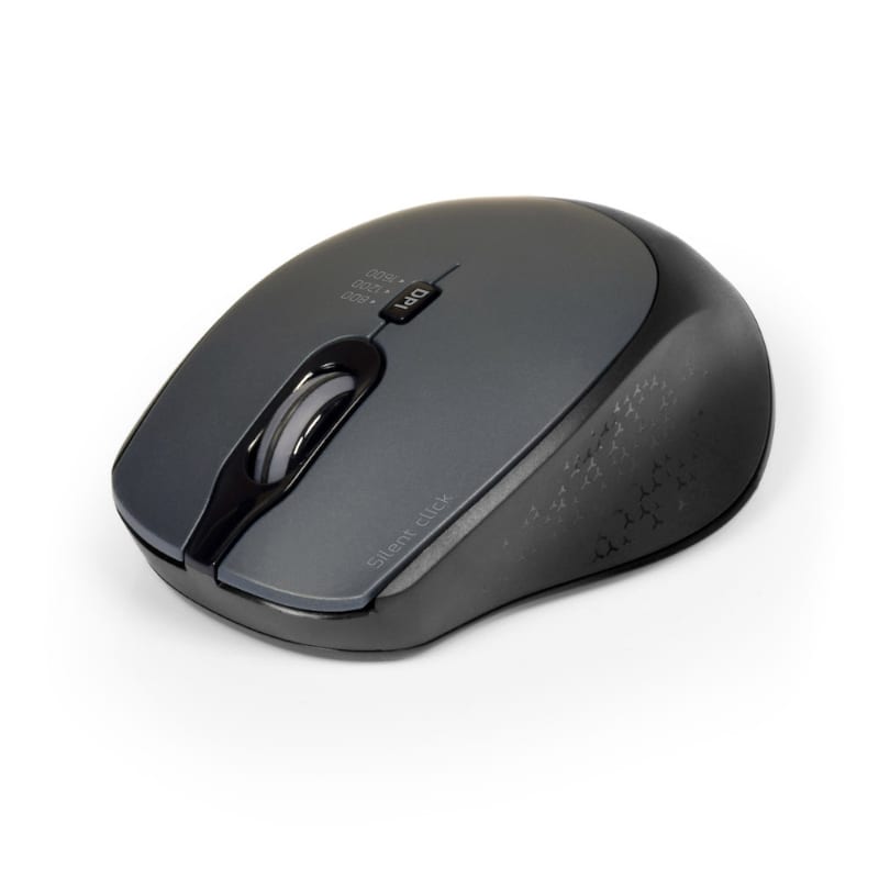 Port Connect Silent 1600DPI 3 Button Wireless Mouse - Black