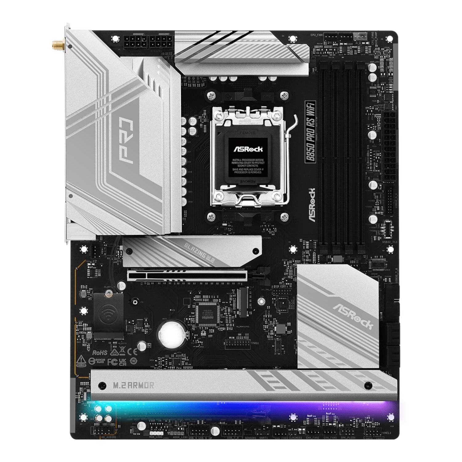 ASRock B850 Pro RS Wi-Fi ATX Motherboard (AMD AM5, DDR5, PCIe 5.0)