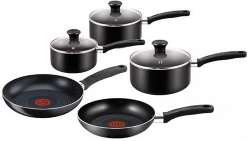 Tefal Essential 8 Piece Non Stick Set Black