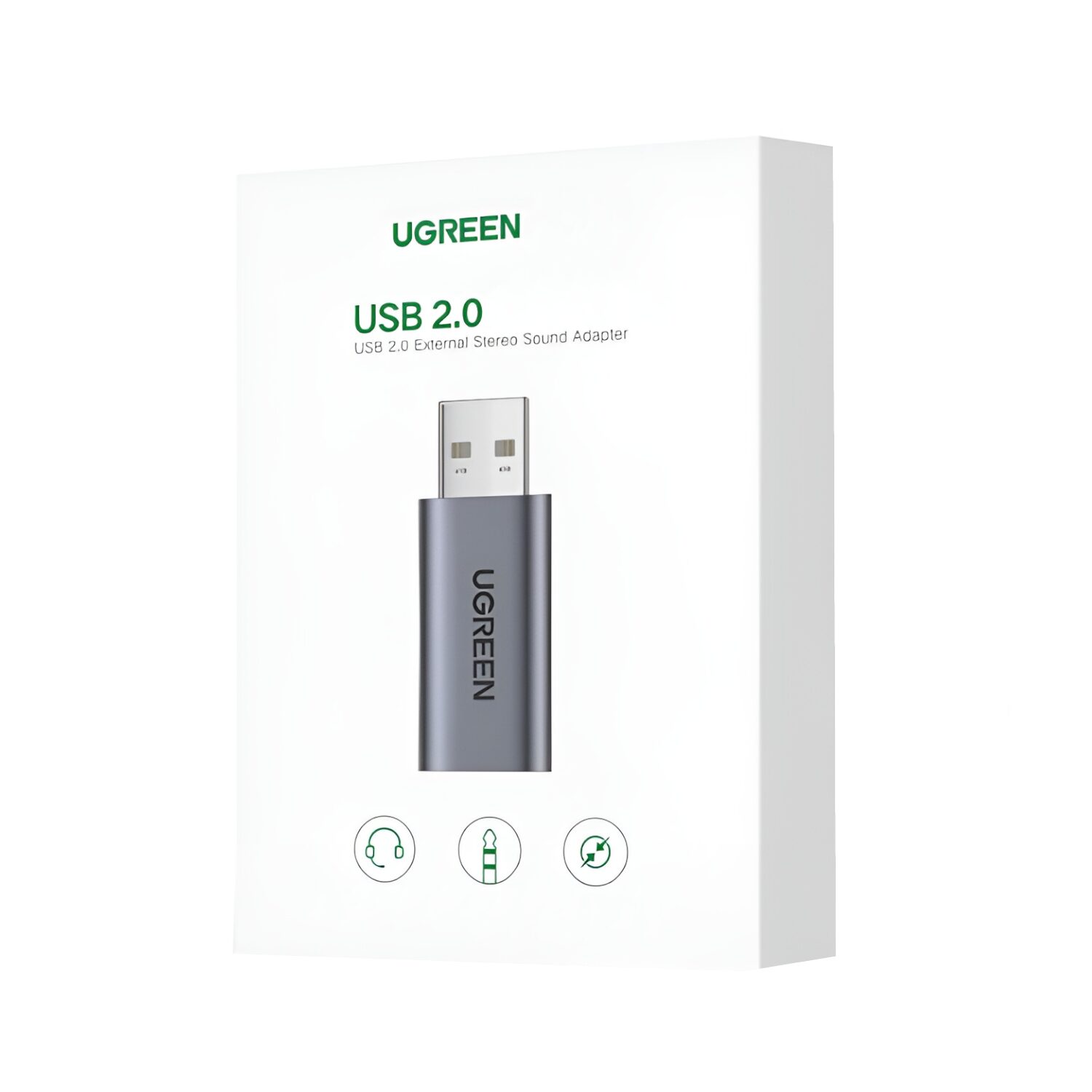 UGREEN CM383-80864 USB-A to 3.5mm Audio Jack External Sound Adapter - Silver