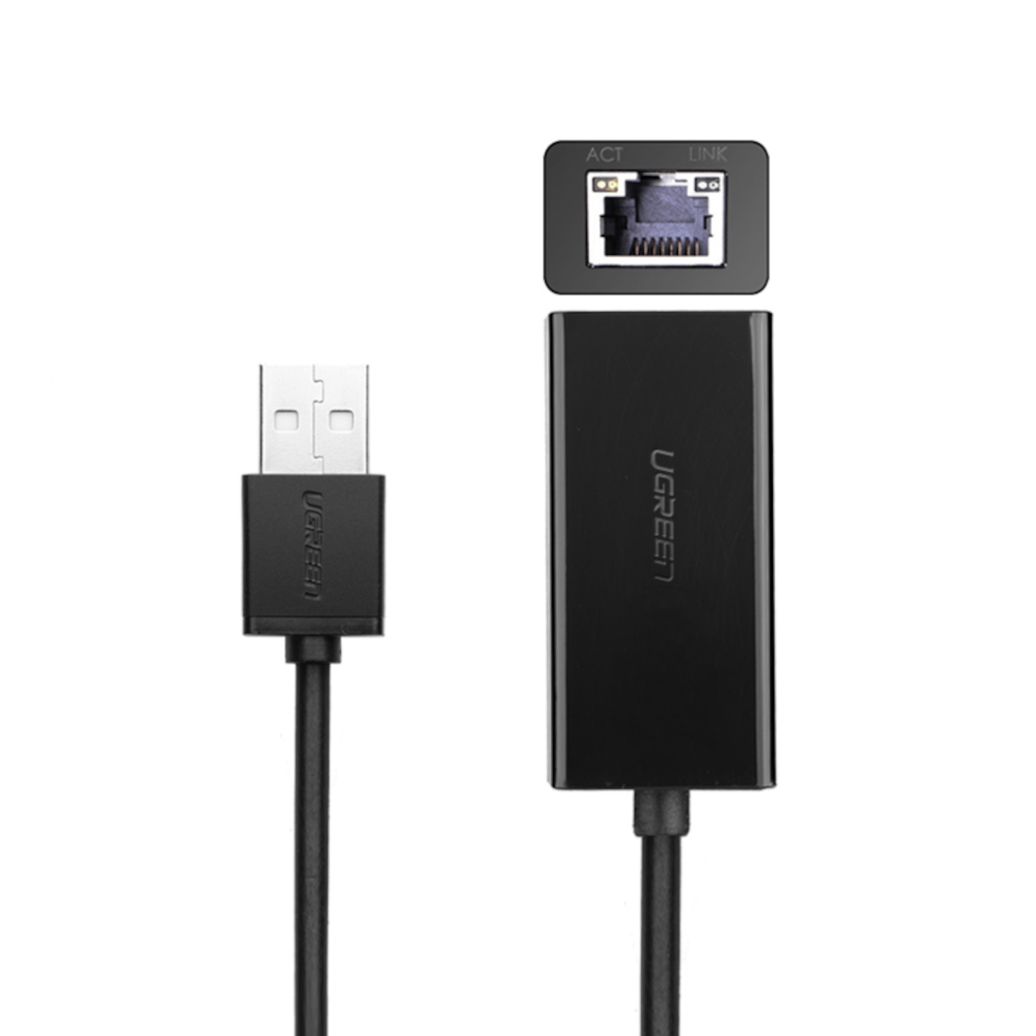 UGREEN CR110 Ethernet Adapter | USB 2.0 to RJ45 - Black