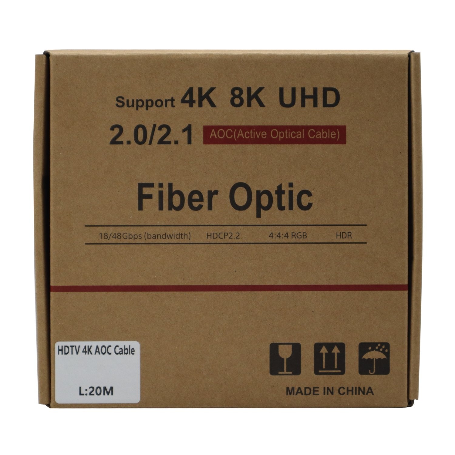 GIZZU 4K Active fibre Optic HDMI Cable 20m