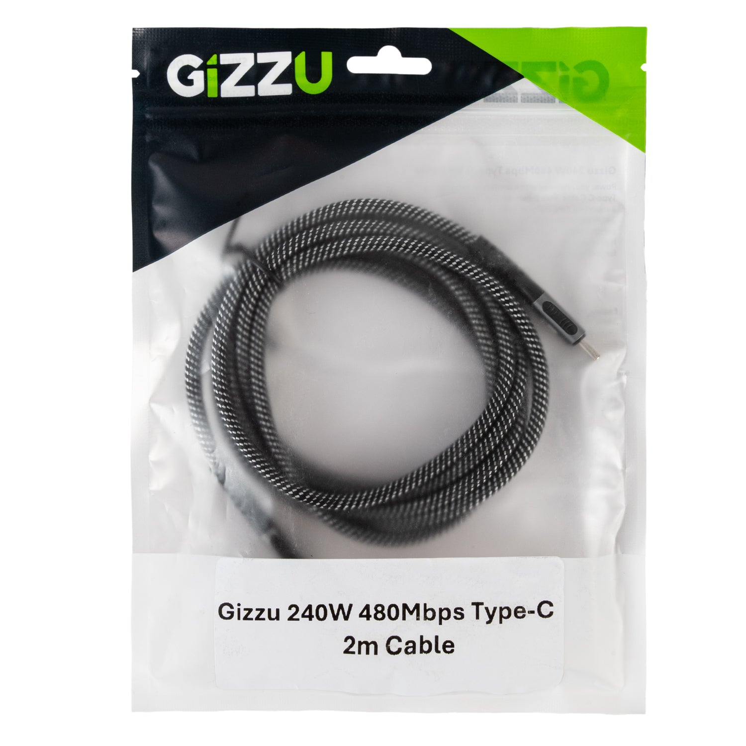 GIZZU 240W 480Mbps Type-C 2m Cable