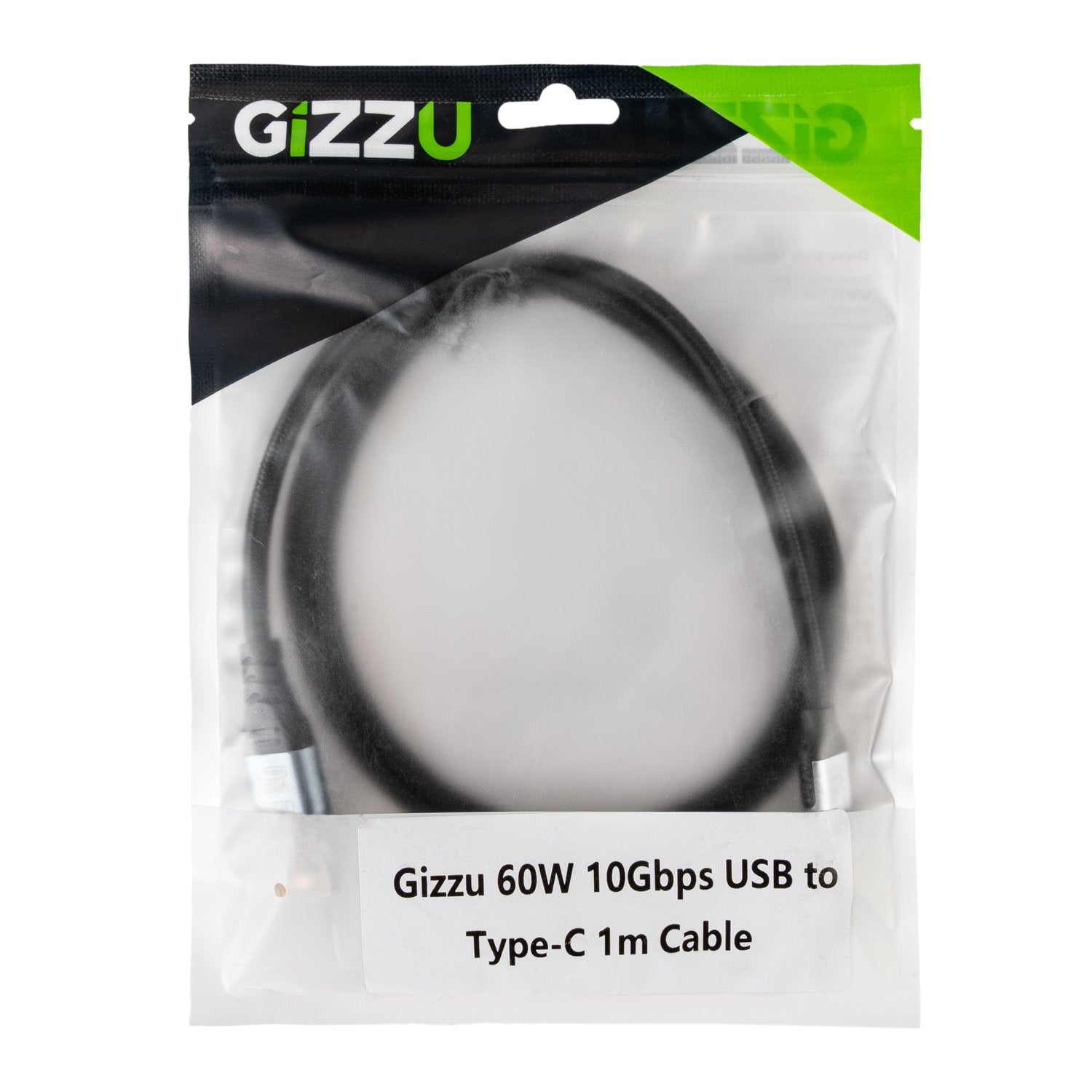 GIZZU 60W 10Gbps USB to Type-C 2m Cable