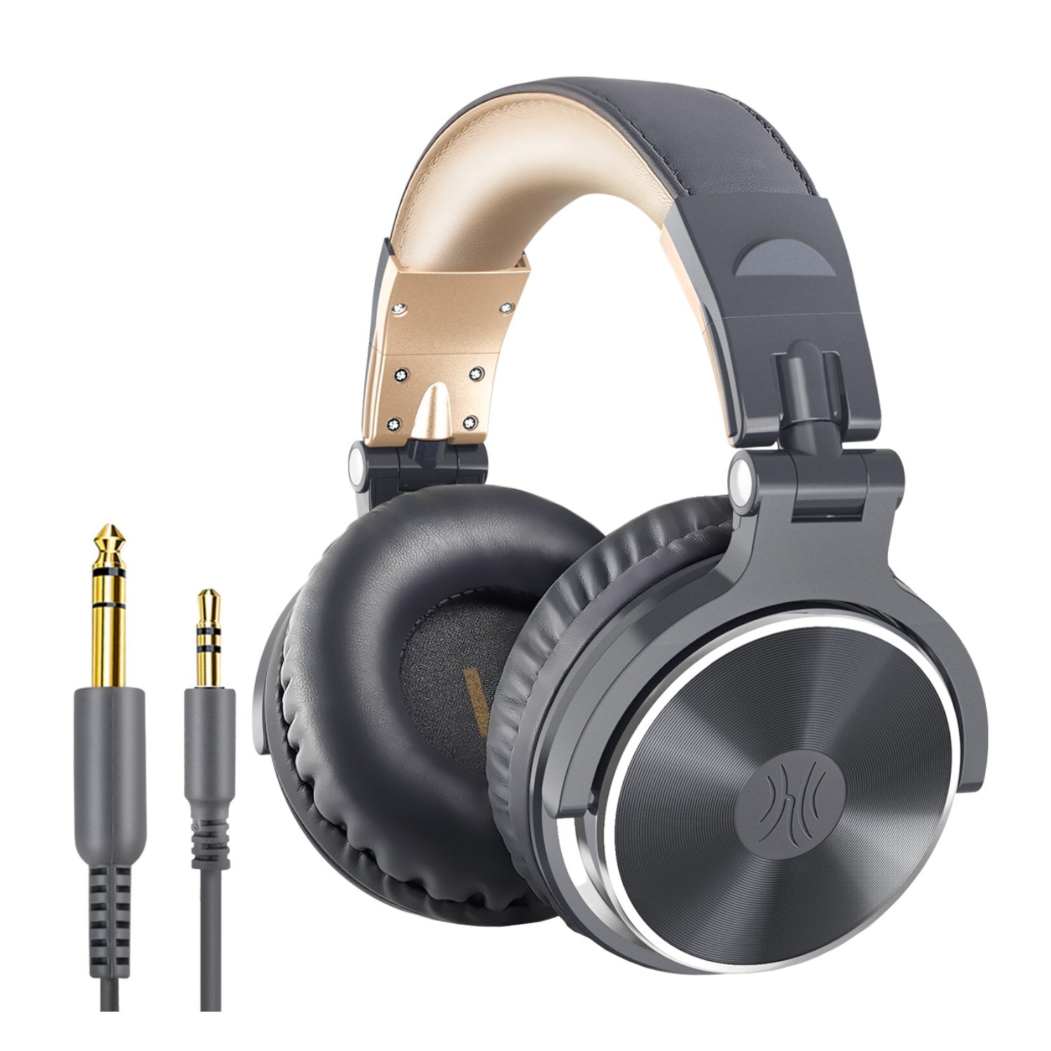 Oneodio Pro 10 Professional Wired Over Ear DJ and Studio Monitoring Headphones - Grey/Gold