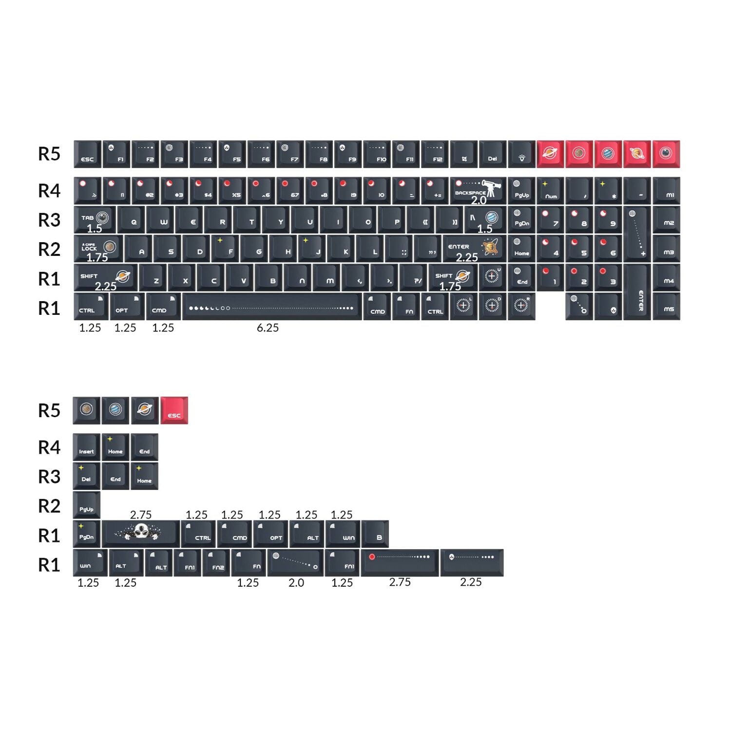 Keychron Cherry Profile Cosmic Galaxy Dye-Sub PBT Keycap Set