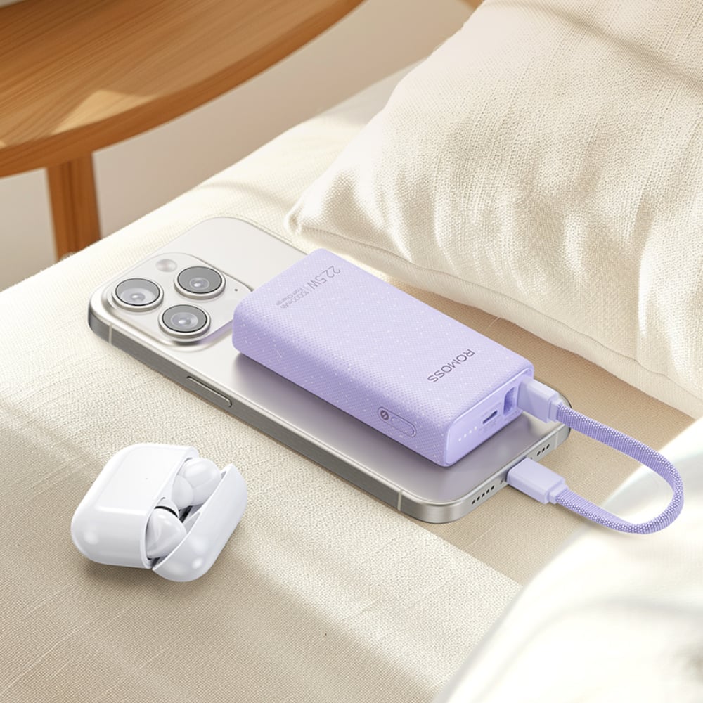Romoss PHA10 10000mAh 22.5W Fast Charge Power Bank – Purple