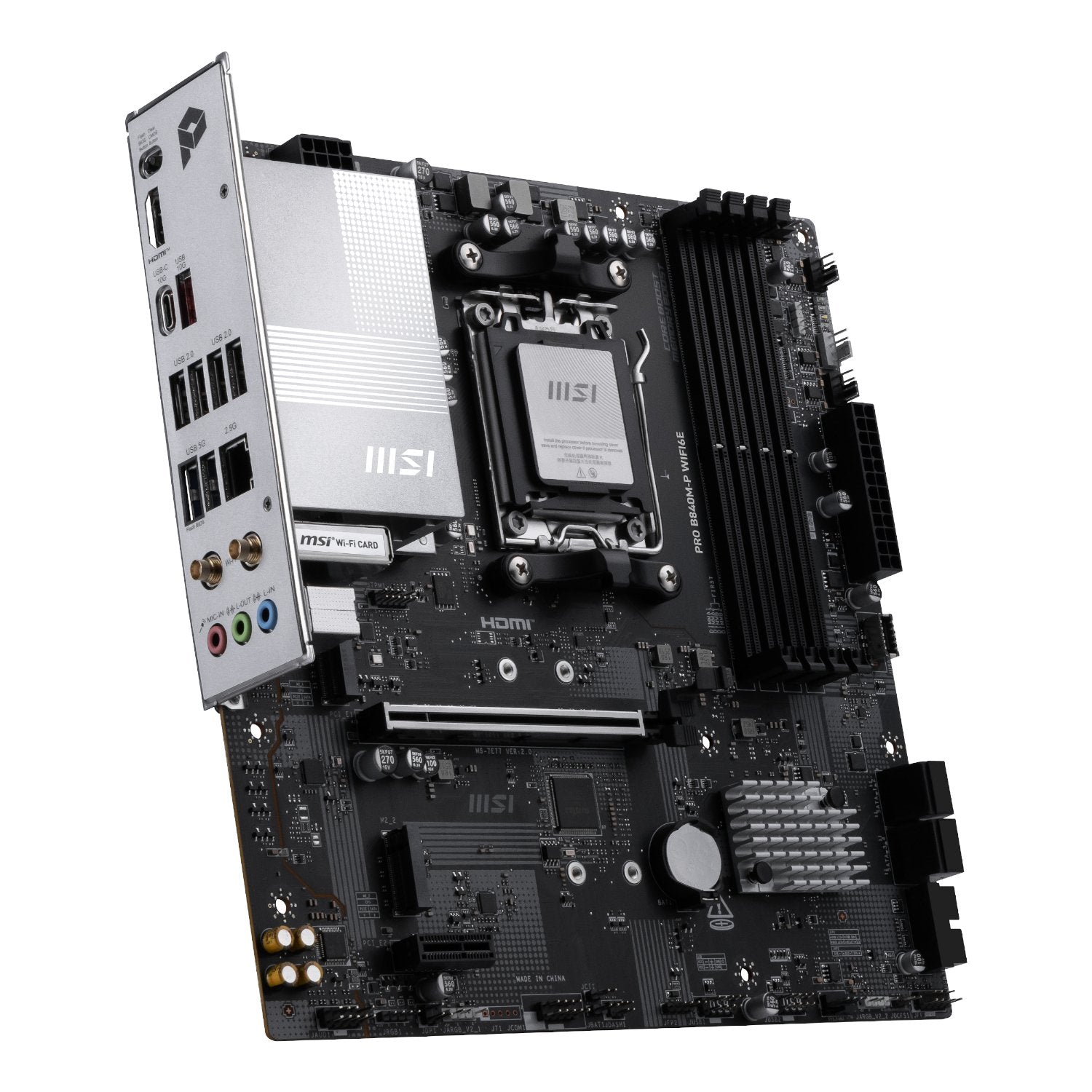 MSI PRO B840M-P Wi-Fi 6E AMD AM5 MATX Gaming Motherboard