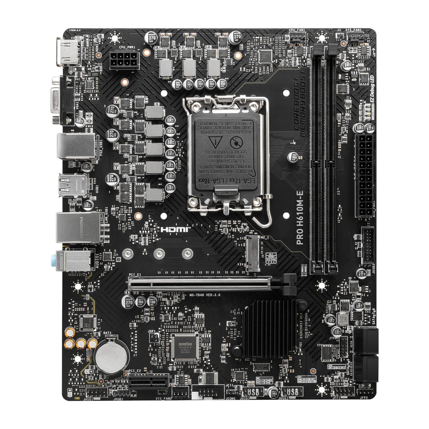 MSI PRO H610M-E Intel LGA1700 DDR5 M-ATX Motherboard