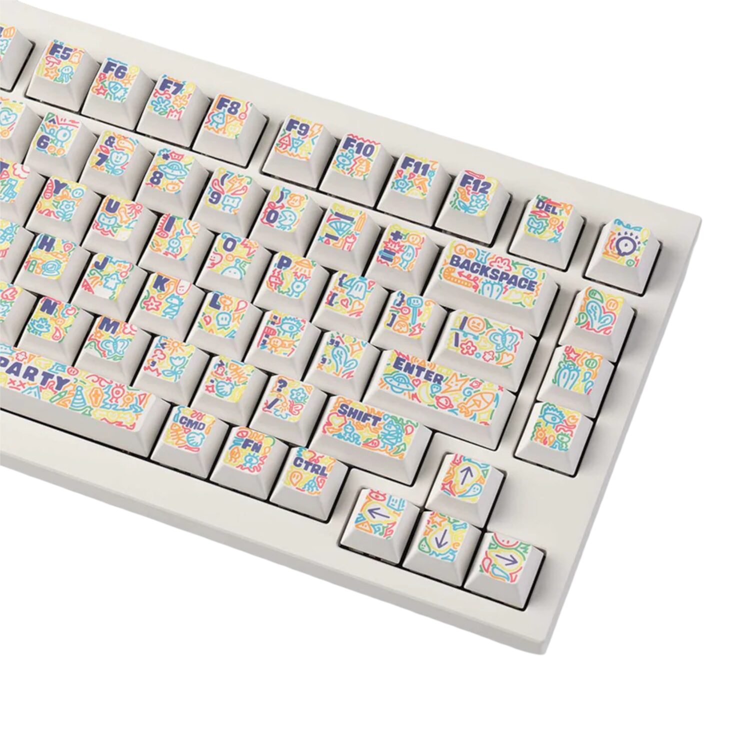 Keychron Graffiti Party – Cherry Profile Dye-Sub PBT Full Keycap Set (140 Keys, MX-Compatible)