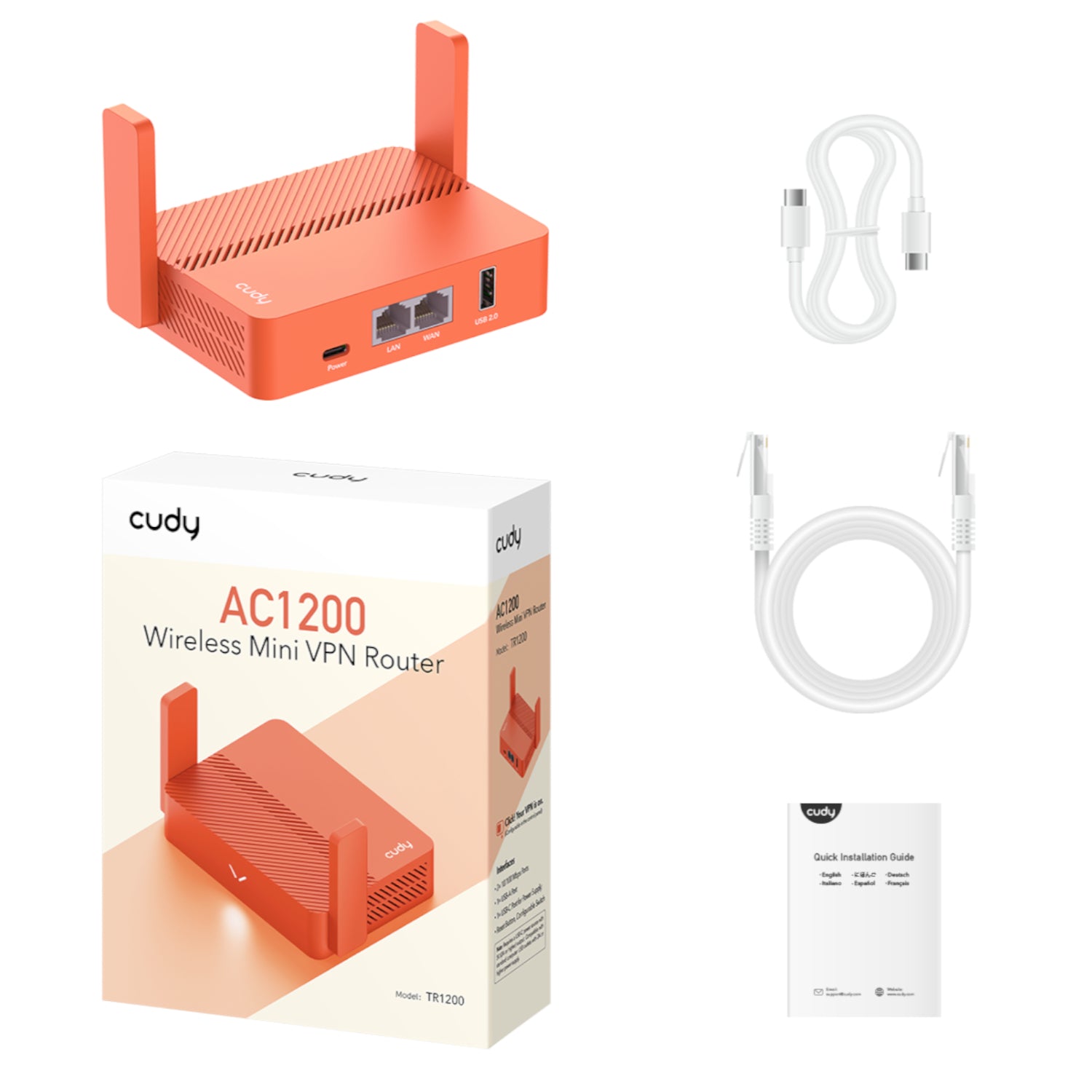 Cudy AC1200 Wi-Fi Mini VPN Router (TR1200)
