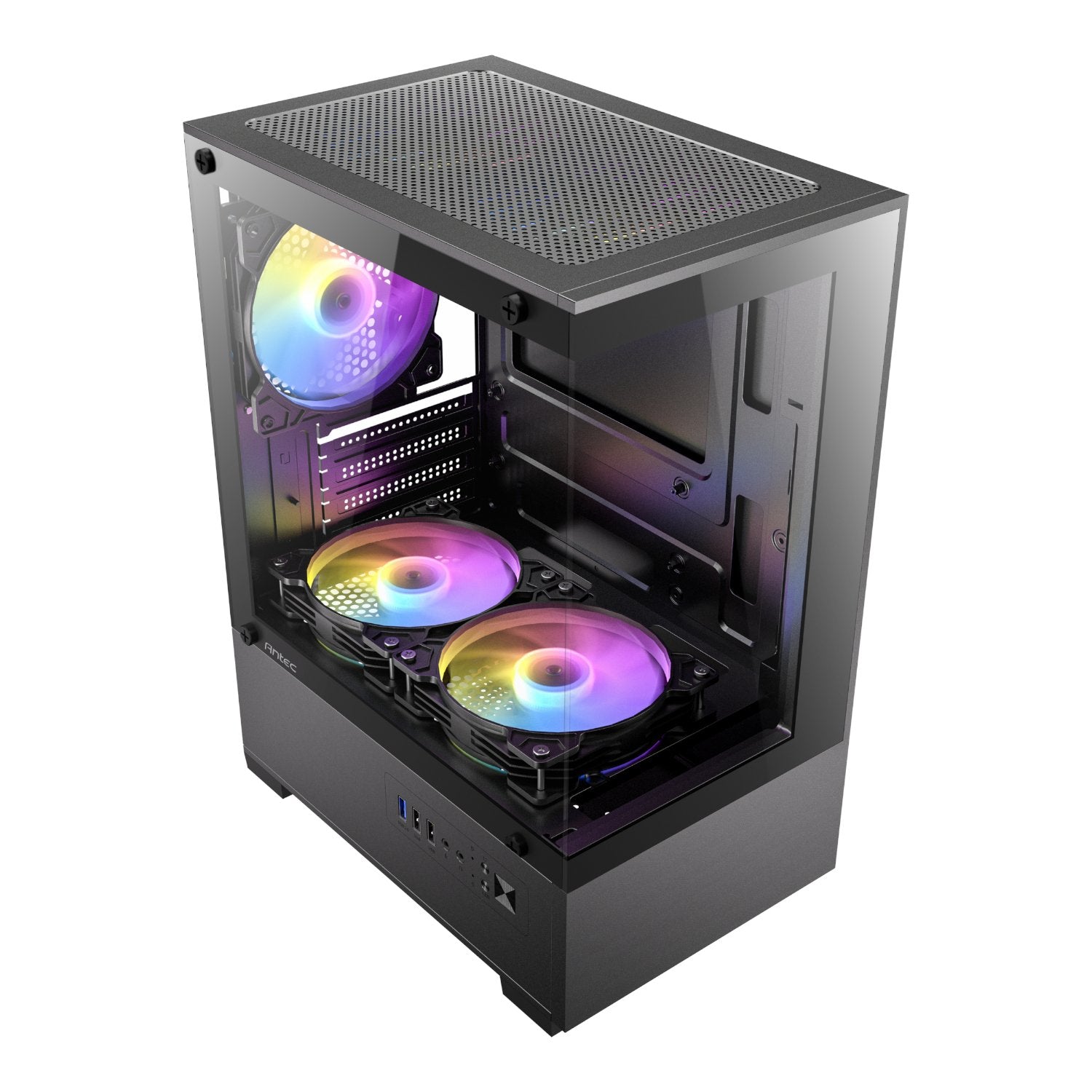 Antec VCX100M RGB Elite ATX, Micro-ATX, ITX Mini Tower Gaming Chassis – Black