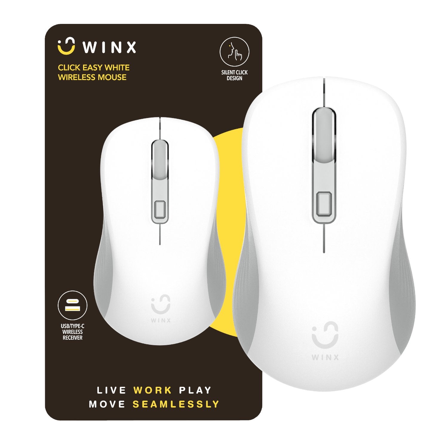 WINX CLICK Easy 1600DPI 2.4GHz Wireless Mouse - White