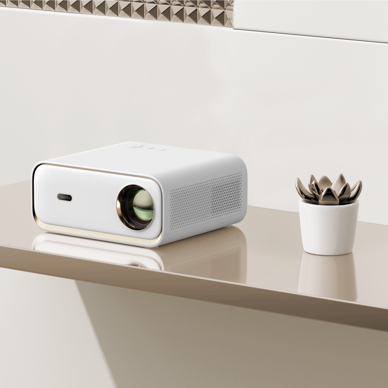 WANBO X5 1080P 1100ANSI Android 9.0 Smart Projector - White