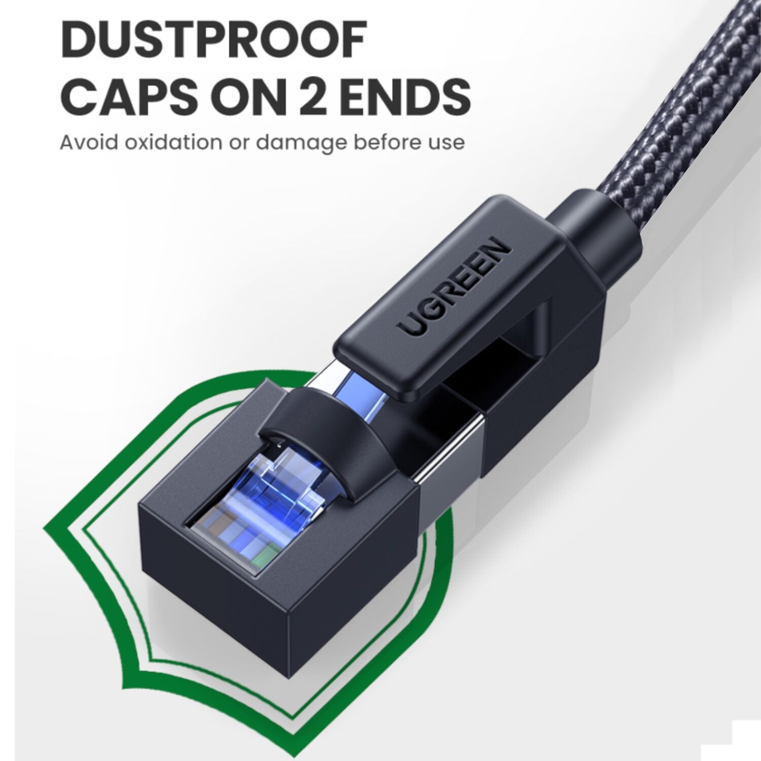 UGREEN Cat8 Nylon Braided Ethernet Cable - 40Gbps with Modular Plugs - 1m